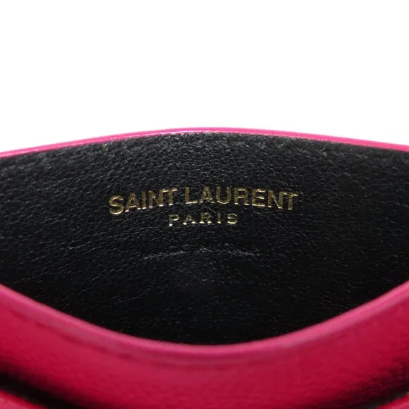 YVES SAINT LAURENT Pink Leather Card Holder - Picture 5 of 11